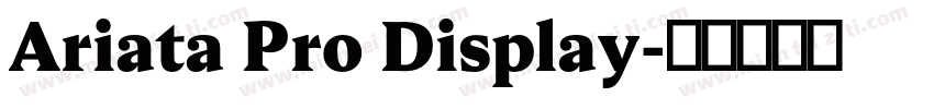 Ariata Pro Display字体转换